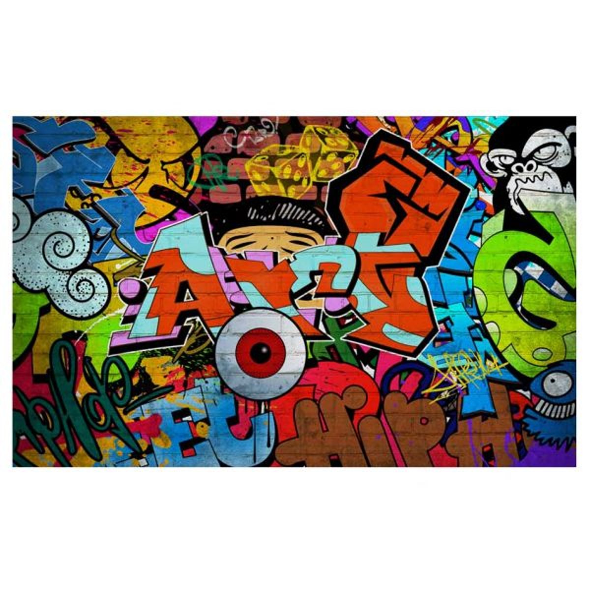 Papier peint intissé panoramique Street art Graffiti art multicouleur, EDEN