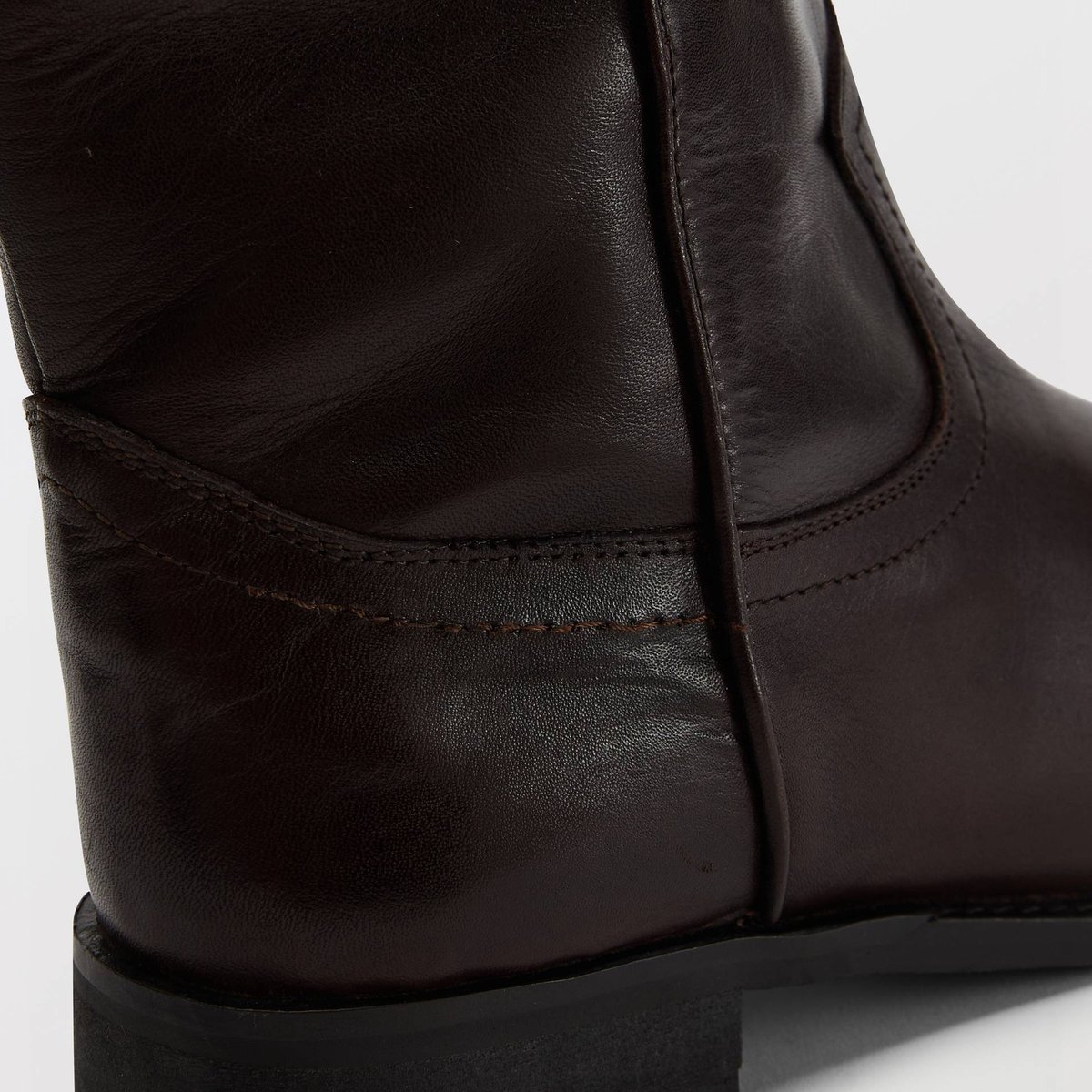 Bottes plates en cuir arbre, MONOPRIX