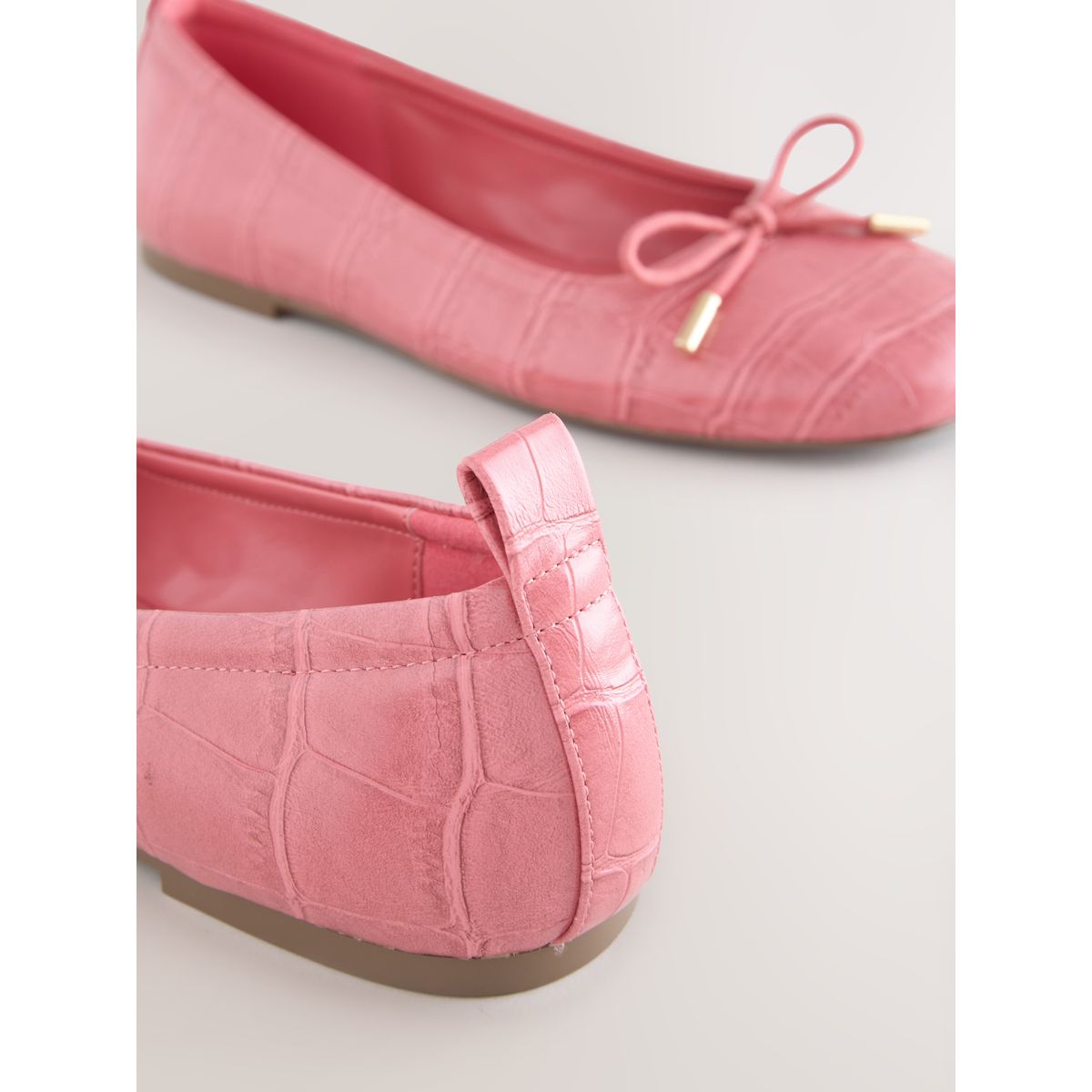 Ballerines forever comfort® à bout carré crocodile rose, NEXT