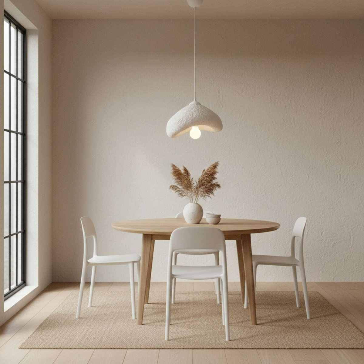 Suspension chambre blanche design organique 30 cm NOXIS blanc, PIER IMPORT
