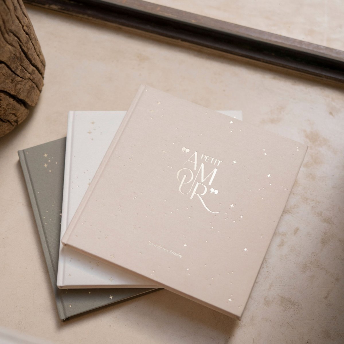 Livre de naissance Petit Amour Beige lin beige, ZAKUW
