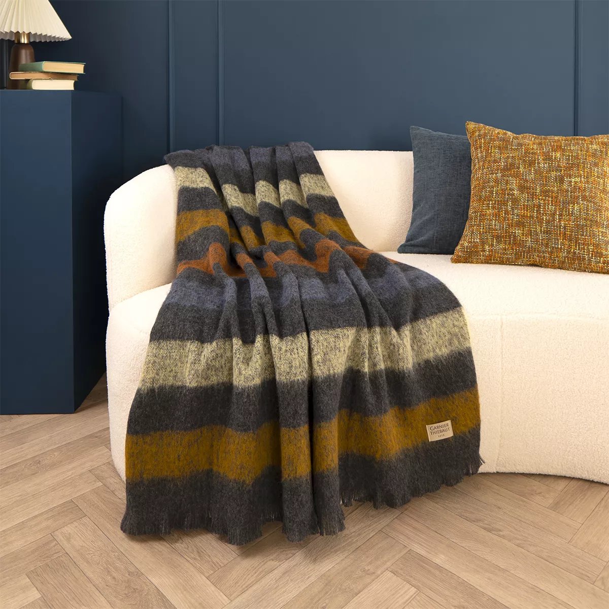 Plaid laine & autres fibres MOHAIRA SHETLAND onyx, GARNIER THIEBAUT