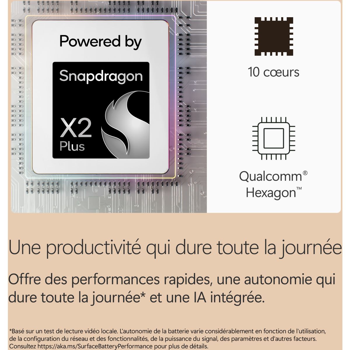 Ordinateur portable SURFACE LAPTOP 8e DUNE 13,8" Tactile Snapdragon X plus 16 Go RAM LPDDR5x SSD 512 Go Copilot+PC couleur unique, MICROSOFT