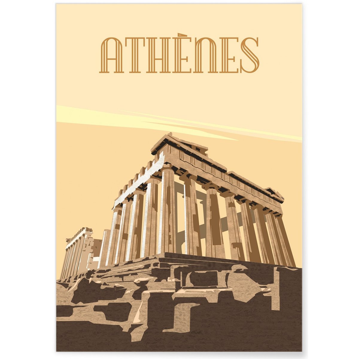 Affiche ville Athènes blanc, L'AFFICHERIE