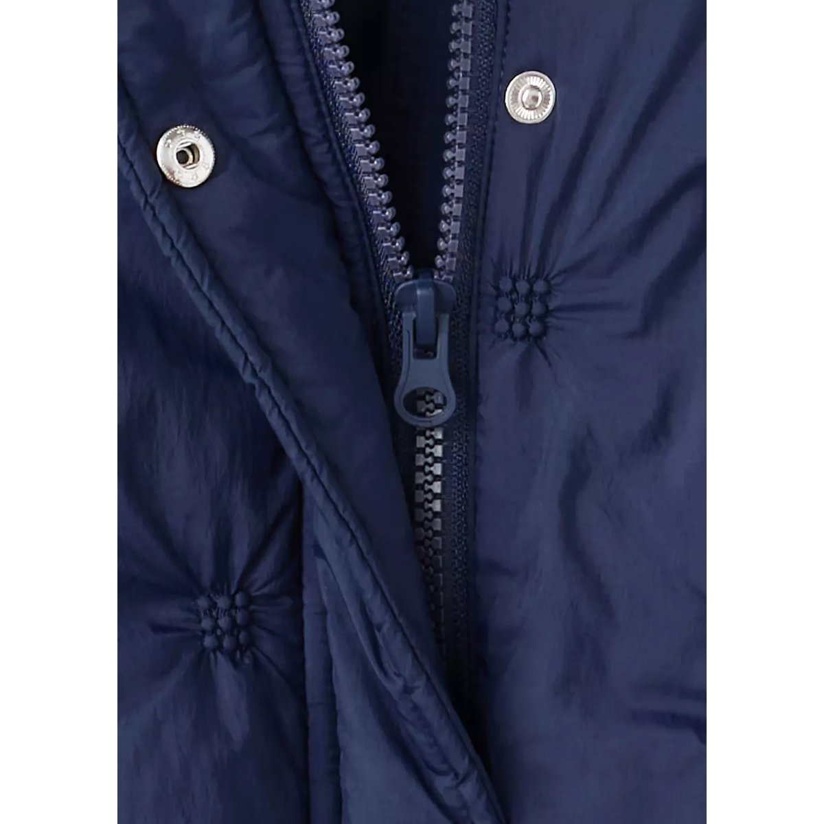 Anorak matelassé à capuche bleu marine, MANGO BABY