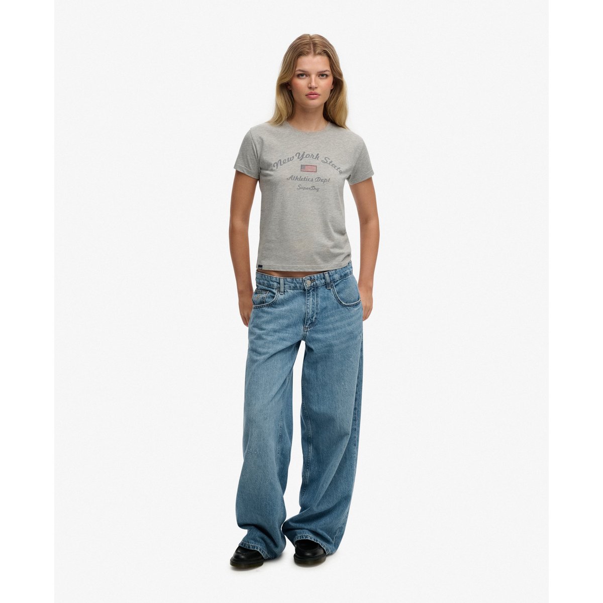 T-shirt Athletic Essentials Graphique Coupe Ajustée gris chiné, SUPERDRY