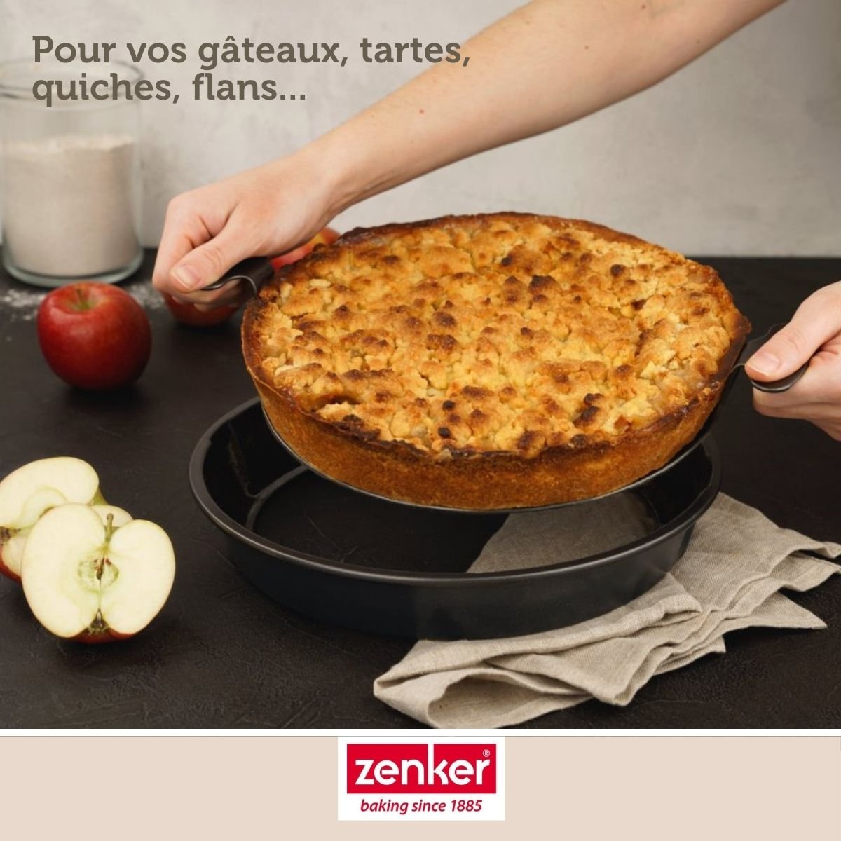 Moule à gâteau et quiches rond de 28 cm fond BLACK METALLIC noir, ZENKER