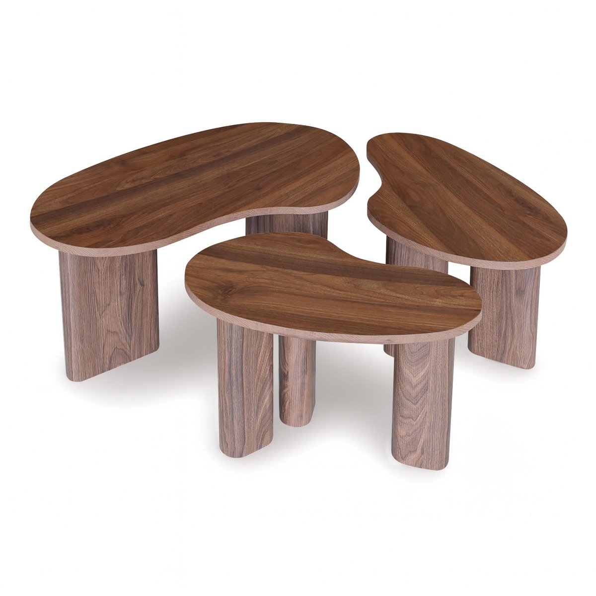 Lot de 3 tables basses, CHARLIE naturel, NOW'S HOME