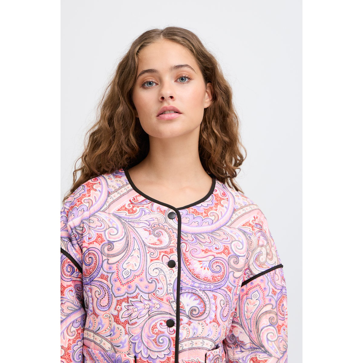 Veste d'extérieur violet lilas paisley print, ICHI