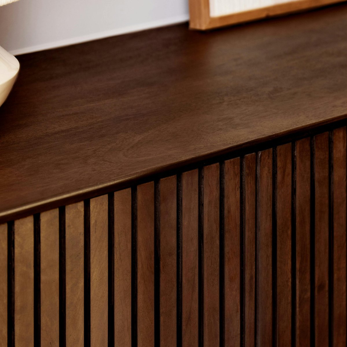 Buffet 3 portes rainurées en bois CORTINA marron, PIER IMPORT