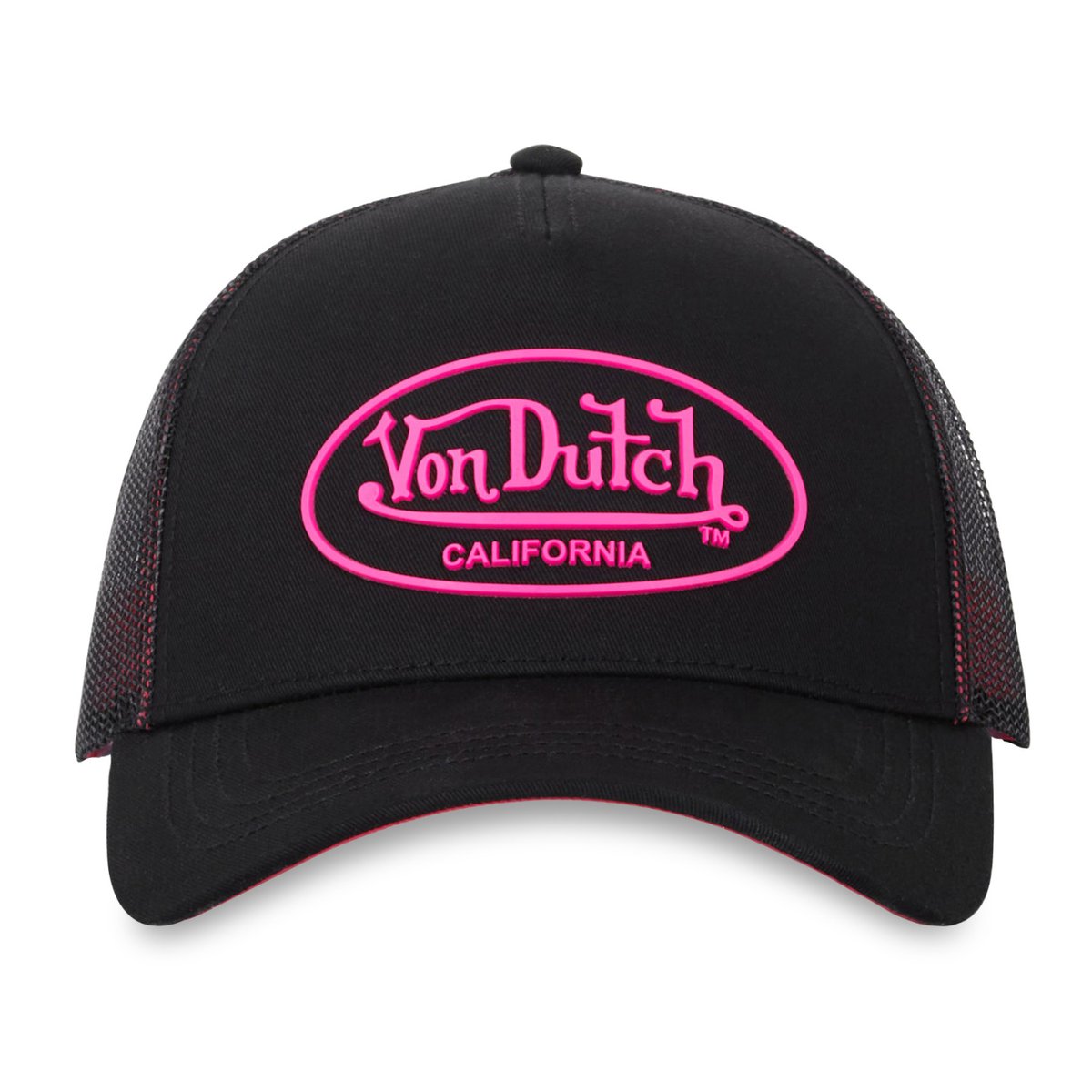 Casquette Trucker DOM noir/rose fluo, VON DUTCH