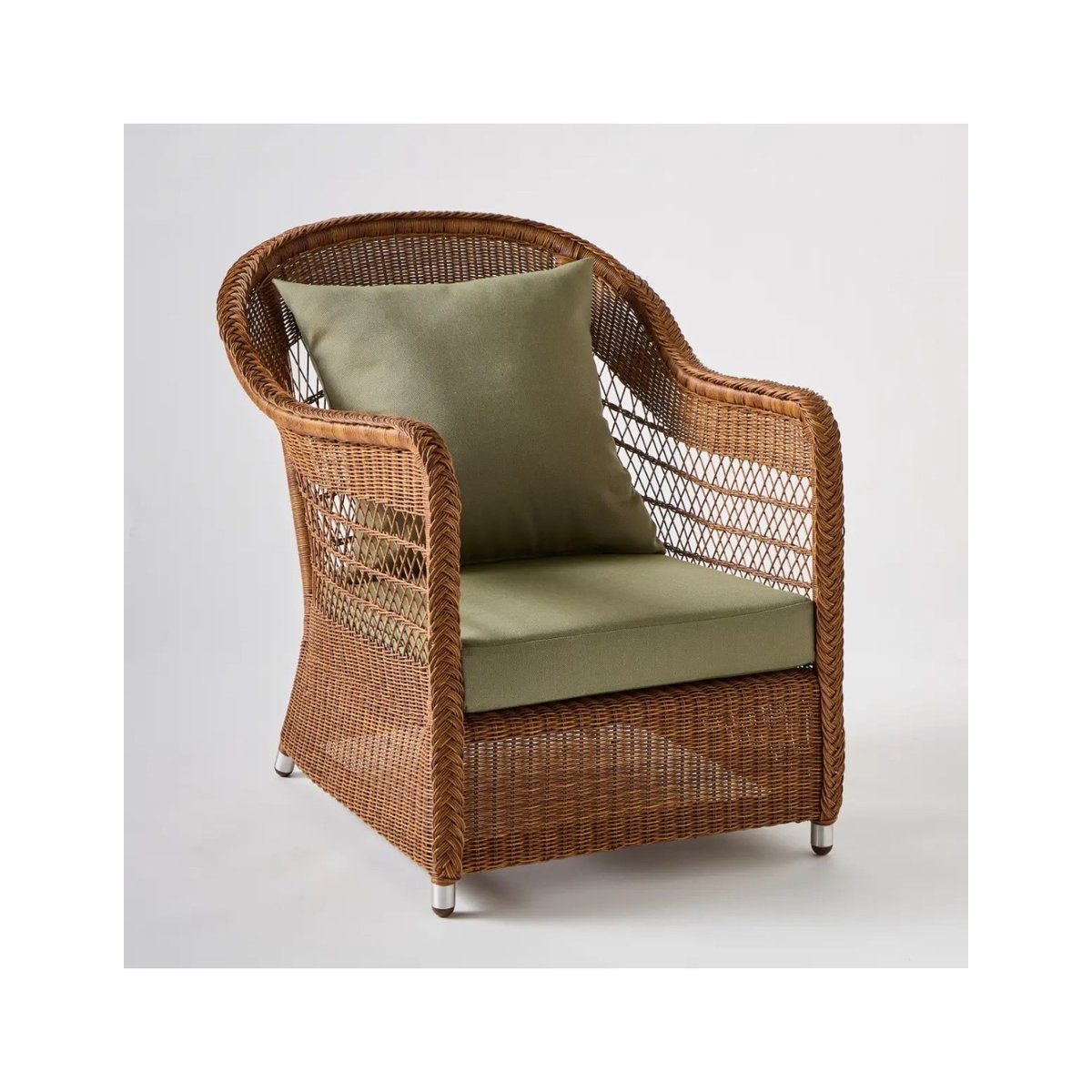 Fauteuil en résine BIARRITZ CHATAIGNE bouquet écru autres, KOK