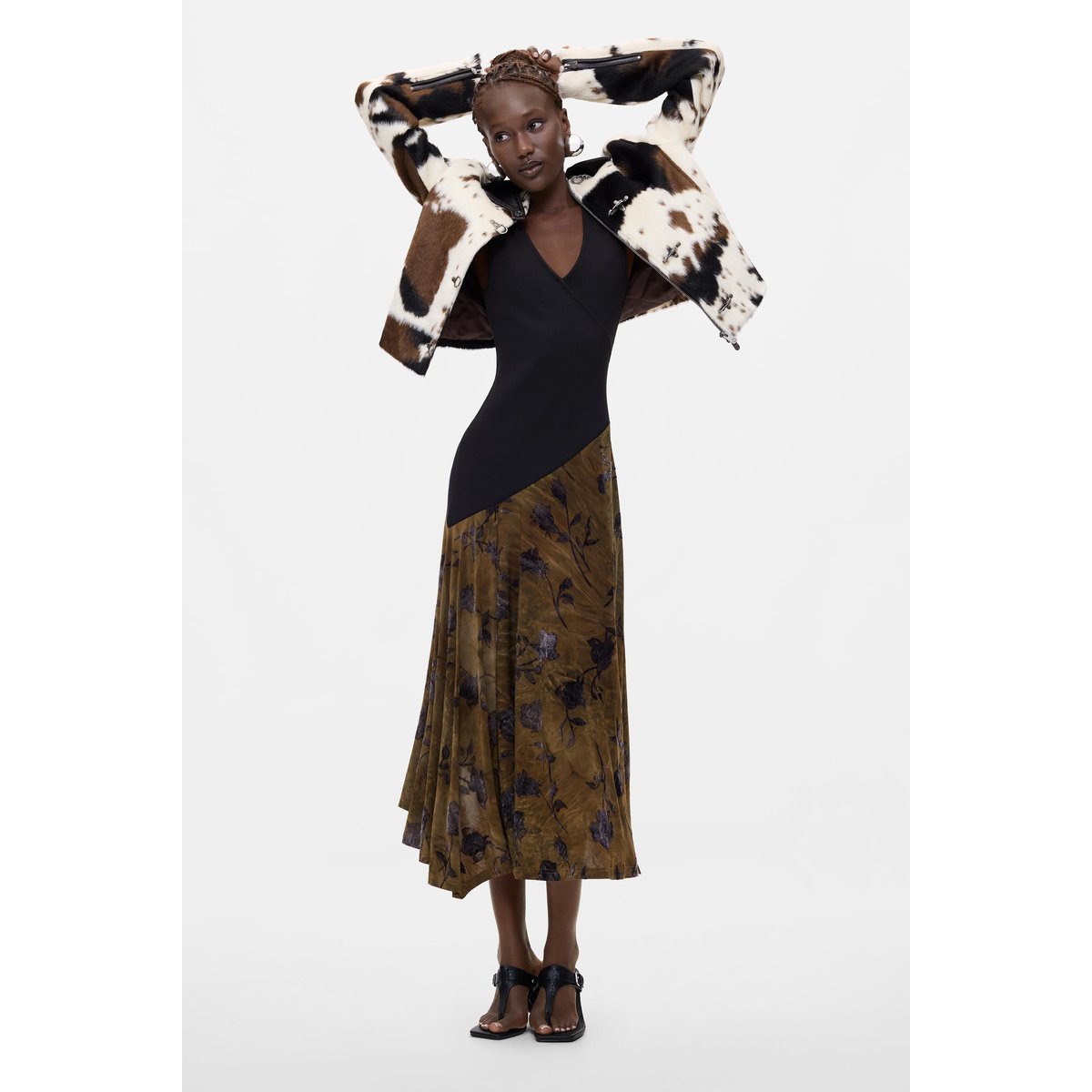 Robe floquée noir, DESIGUAL