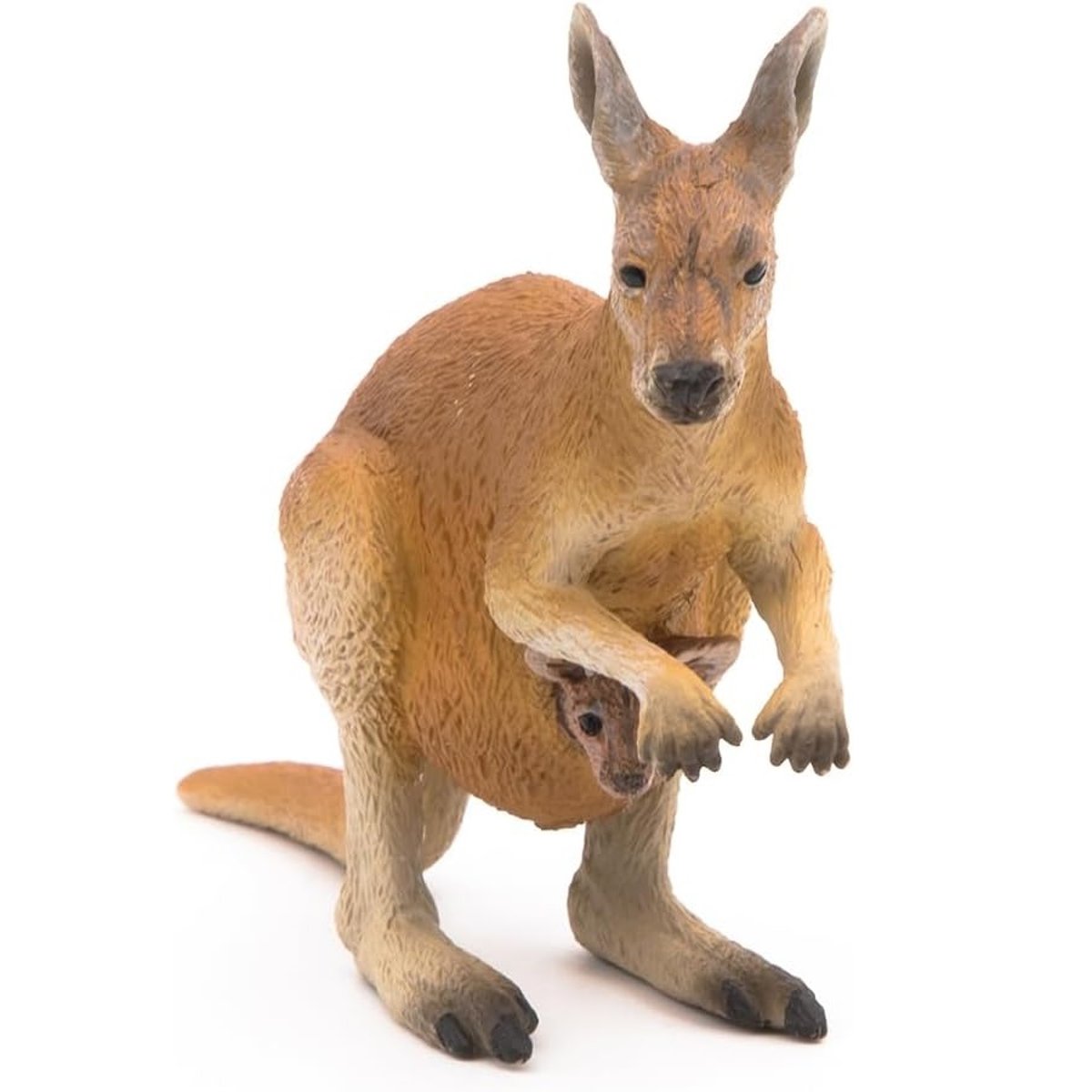 Figurine Kangourou et son bébé marron, PAPO