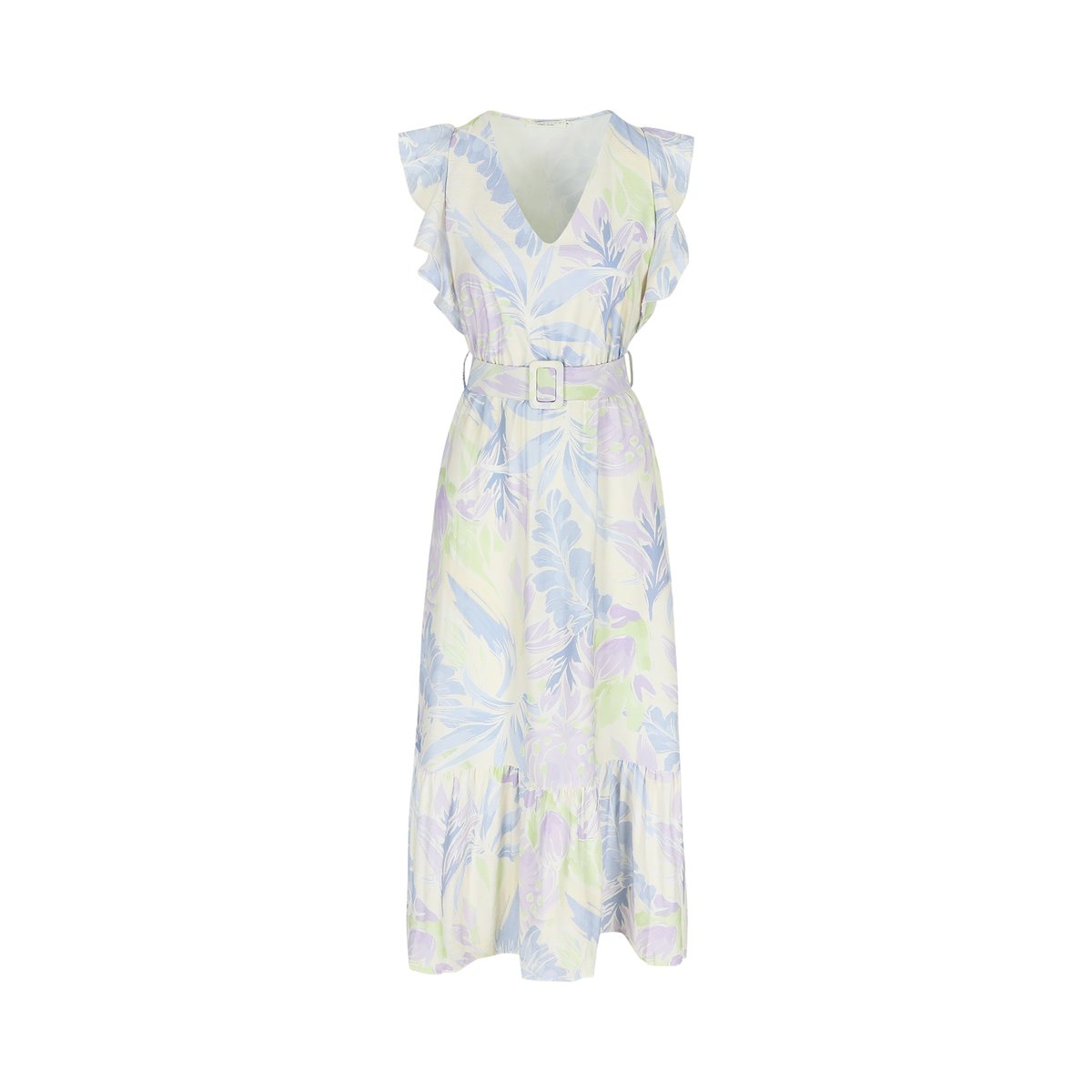 Robe longue à imprimé fleuri blanc vanille, LOLALIZA