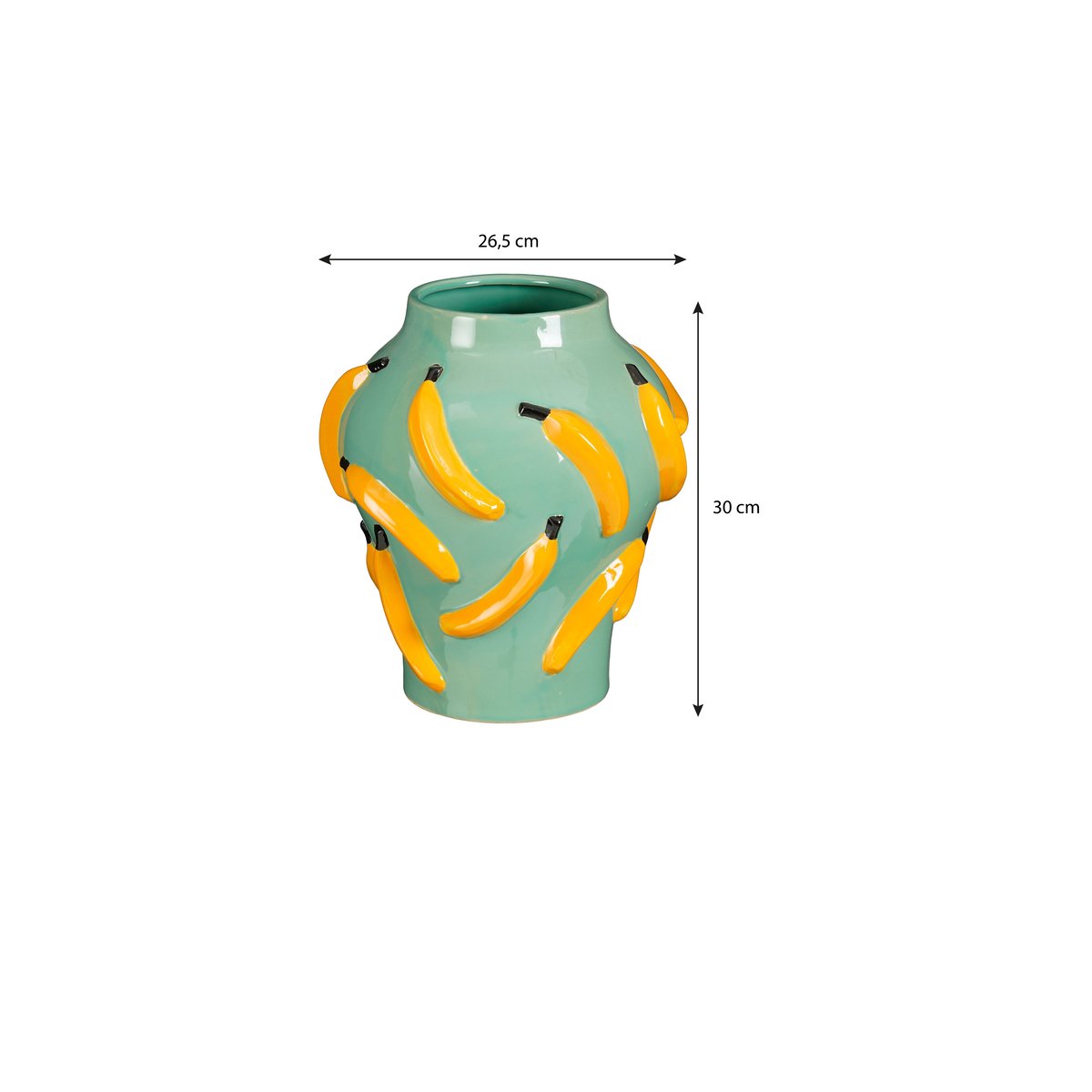 Vase avec motifs de bananes MOZA vert, MICA DECORATIONS