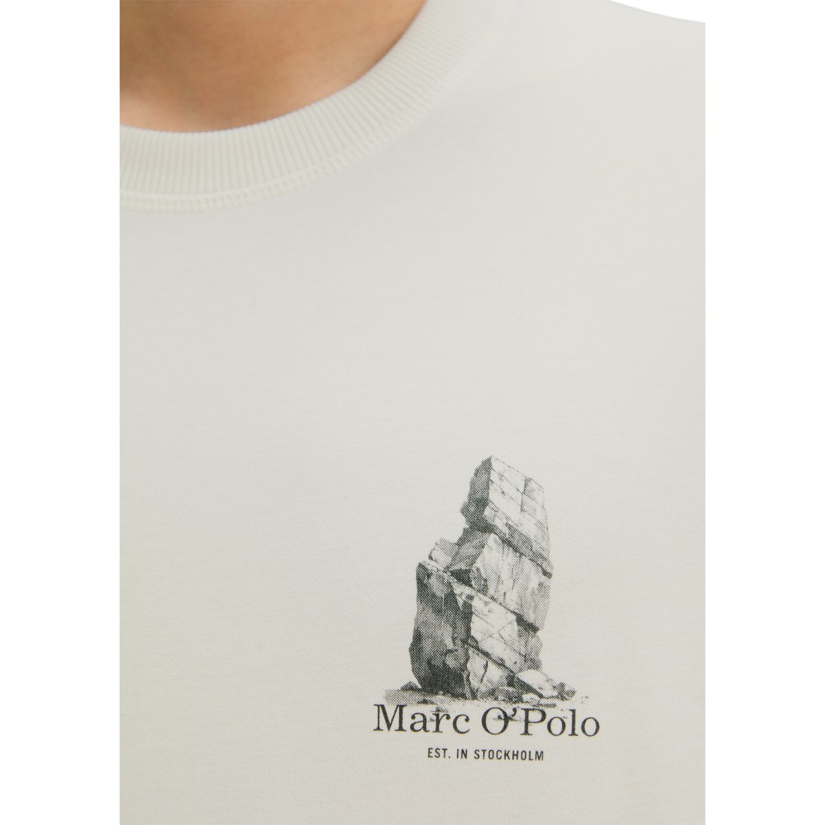 T-shirt regular avec un grand imprimé au dos blanc, MARC O'POLO