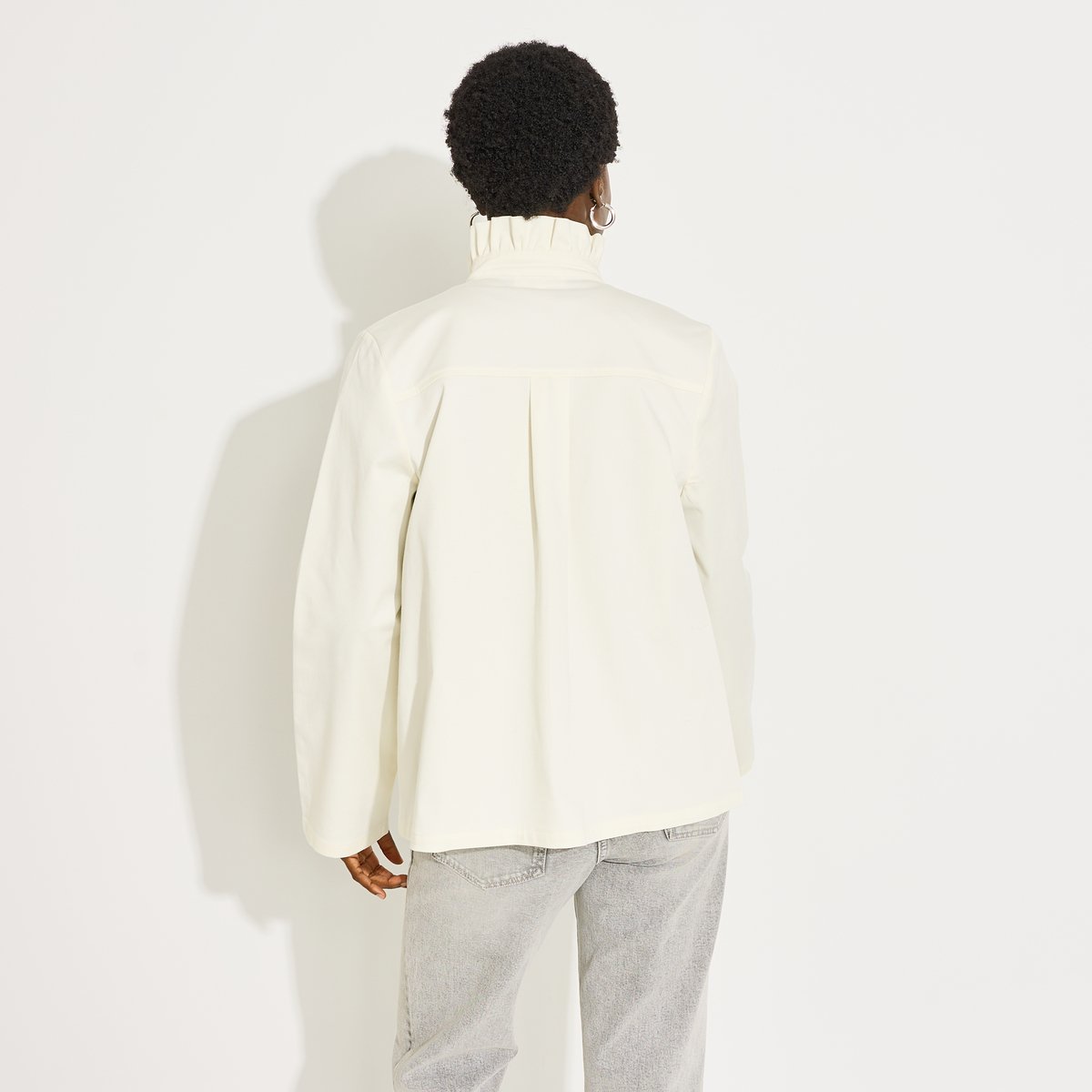 Veste col montant blanc cassé, GRAIN DE MALICE