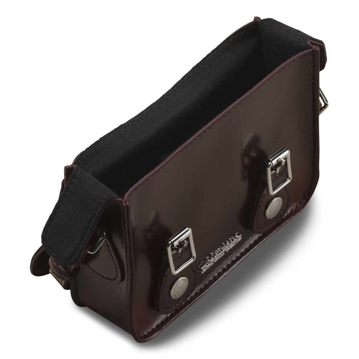 Borsa a tracolla piccola in pelle oxford rosso scuro, DR. MARTENS