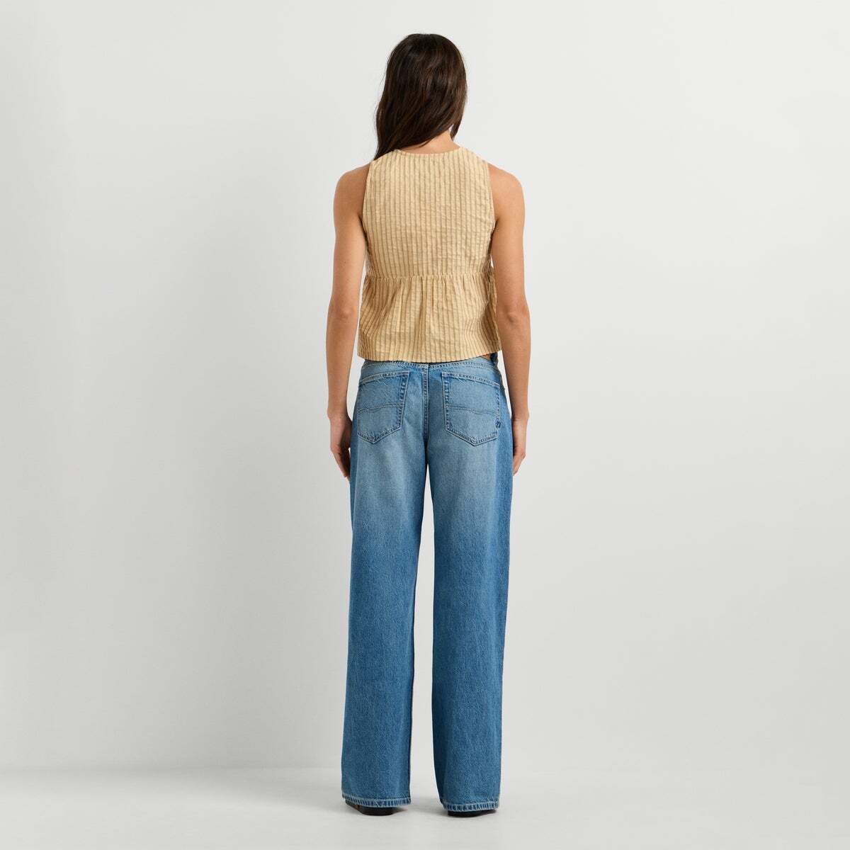 Blouse À Rayures Sans Manches beige vanille, PEPE JEANS