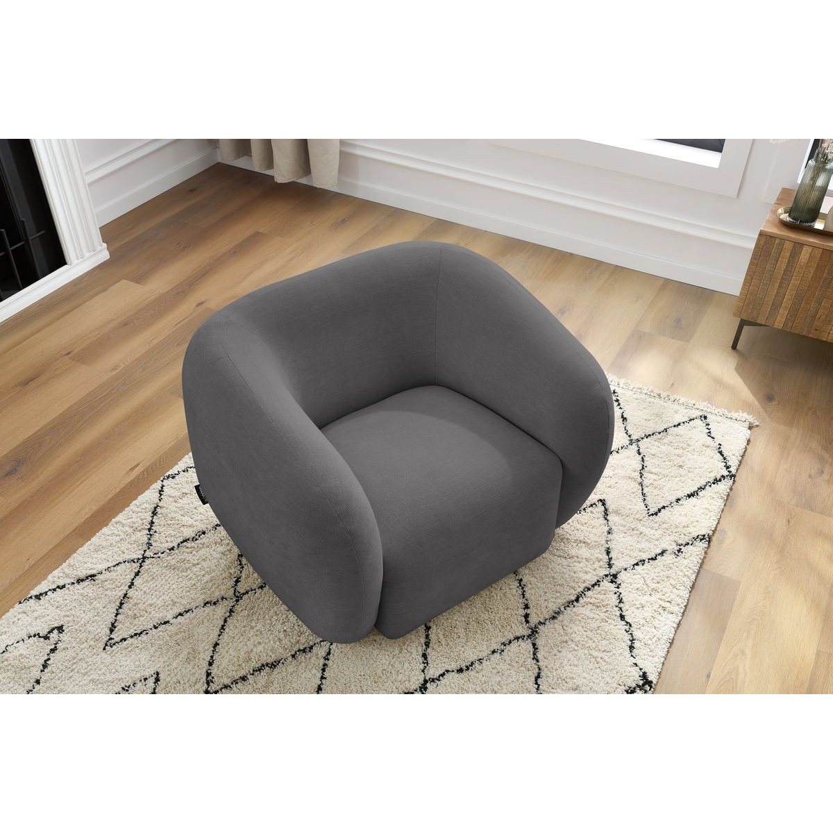 Fauteuil tissu, CELINE gris foncé, BOBOCHIC