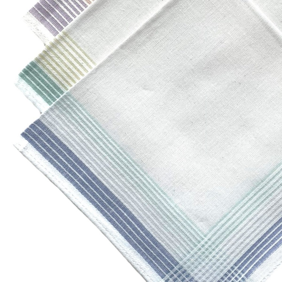 Lot de 12 mouchoirs femme pastel 29x29 100% coton blanc, DECORATIE