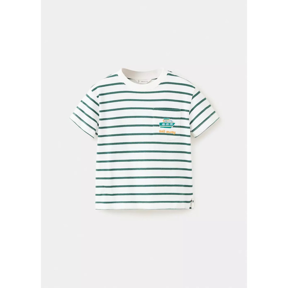 T-shirt 100 % coton rayures blanc cassé, MANGO BABY