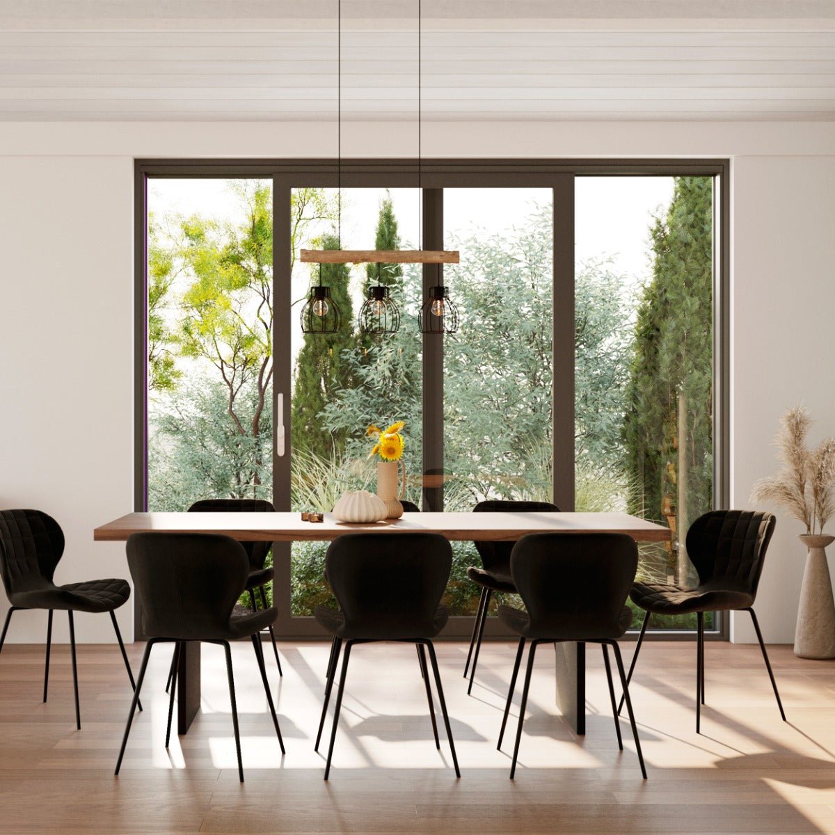 Lot de 2 chaises en velours - MAZZIA noir, MAISON PAVANE