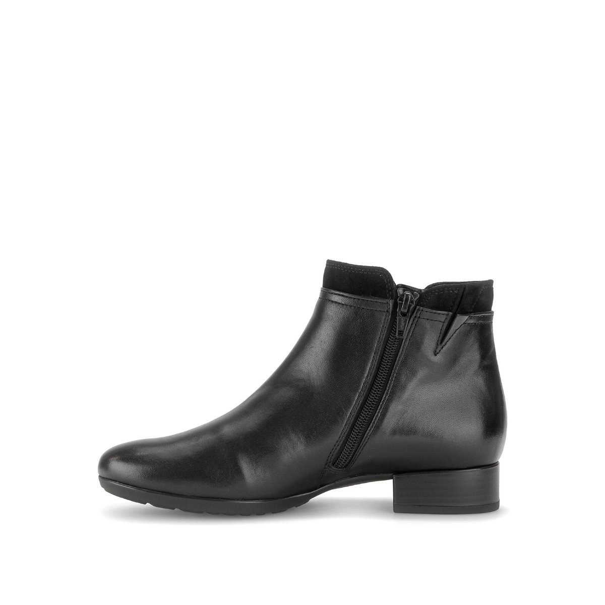 Bottines en cuir lisse à talon décroché noir, GABOR
