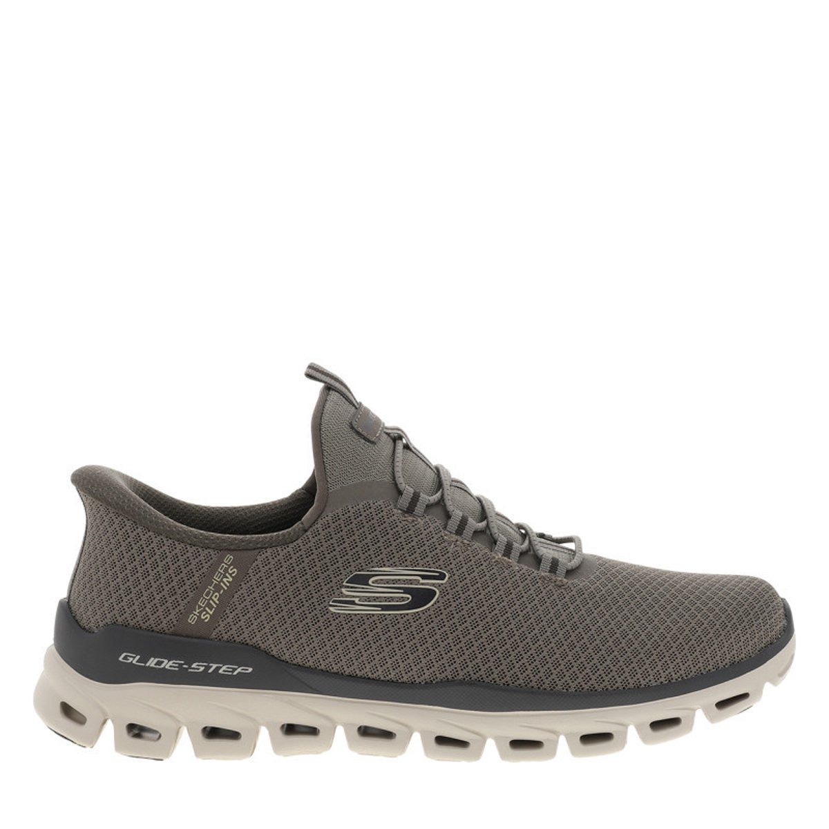 Baskets running brunes avec une semelle plate et une fermeture slip-on brun, SKECHERS