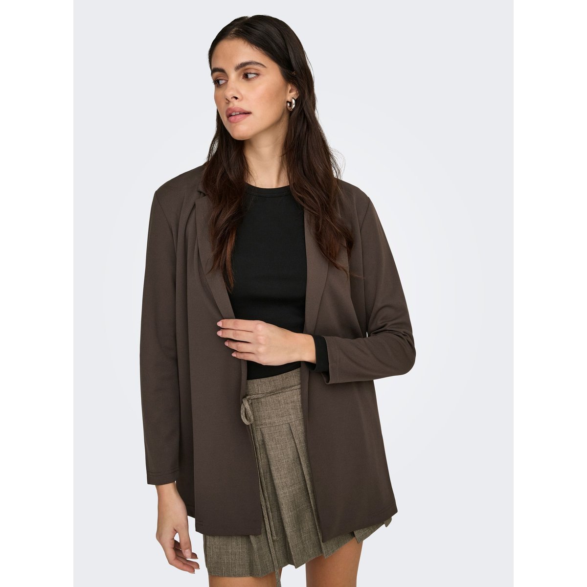 Blazer long, coupe droite chocolate brown 1, JDY