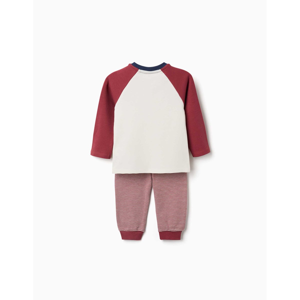 Pyjama à manches longues en coton avec voitures de course rouge foncé, ZIPPY
