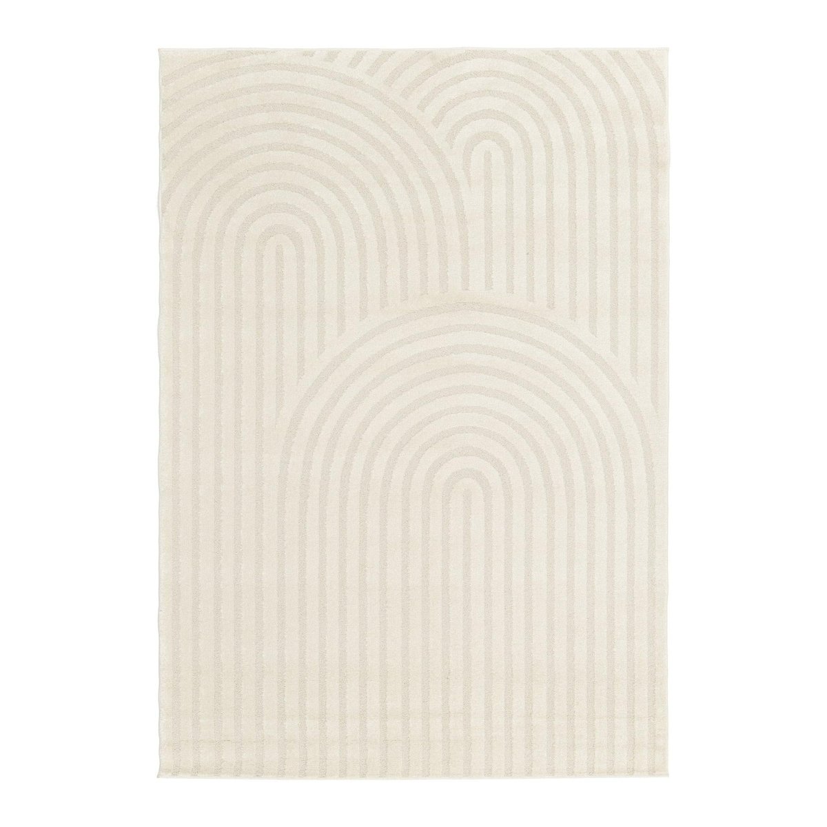 Tapis doux et confortable et graphique ARCADE beige sable, AFK LIVING