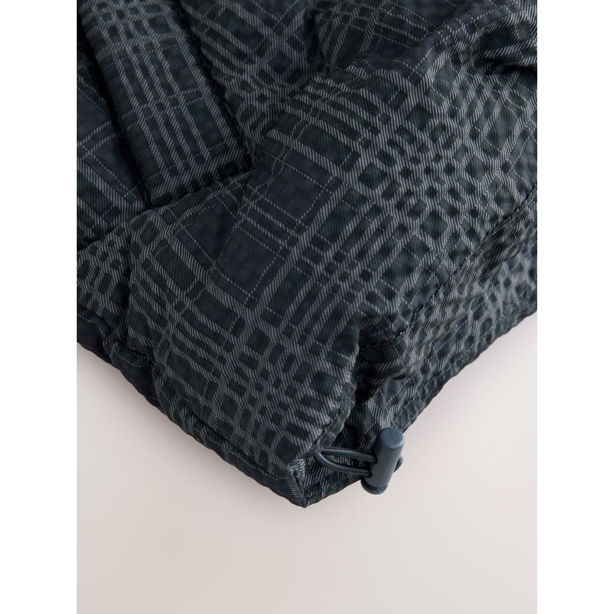 Manteau rembourré court à manches amovibles bleu marine à carreaux, NEXT