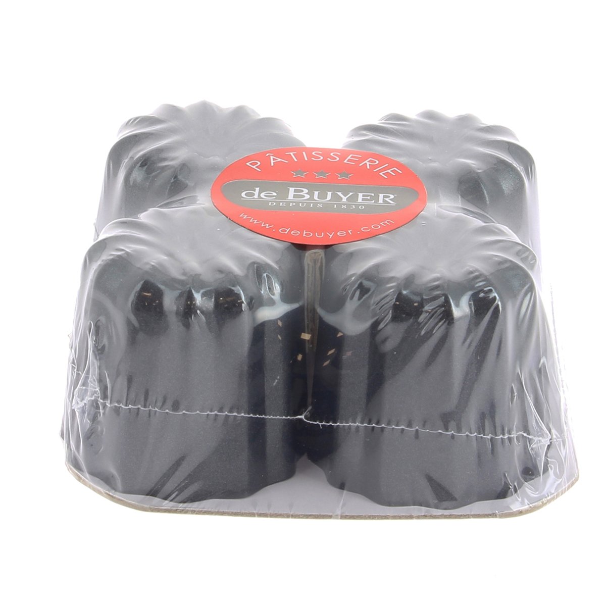 Lot de 4 moules individuels canelés bordelais ø 5.5cm noir, DE BUYER