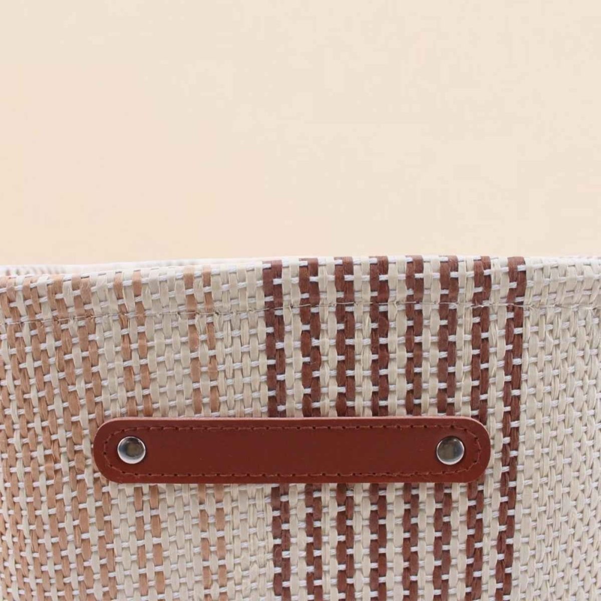 Set de 3 paniers rectangulaire en corde de papier beige, ORNAMI