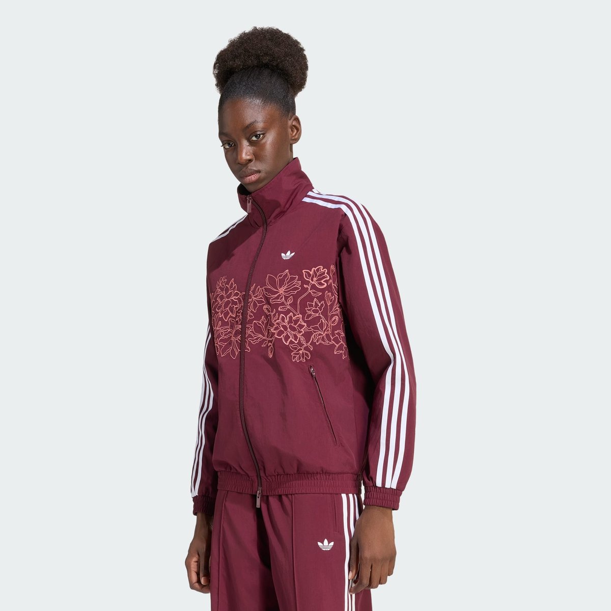 Veste De Survêtement Ample Motif Floral Firebird Veste De Survêtement Ample Motif Floral Firebird maroon, adidas Originals