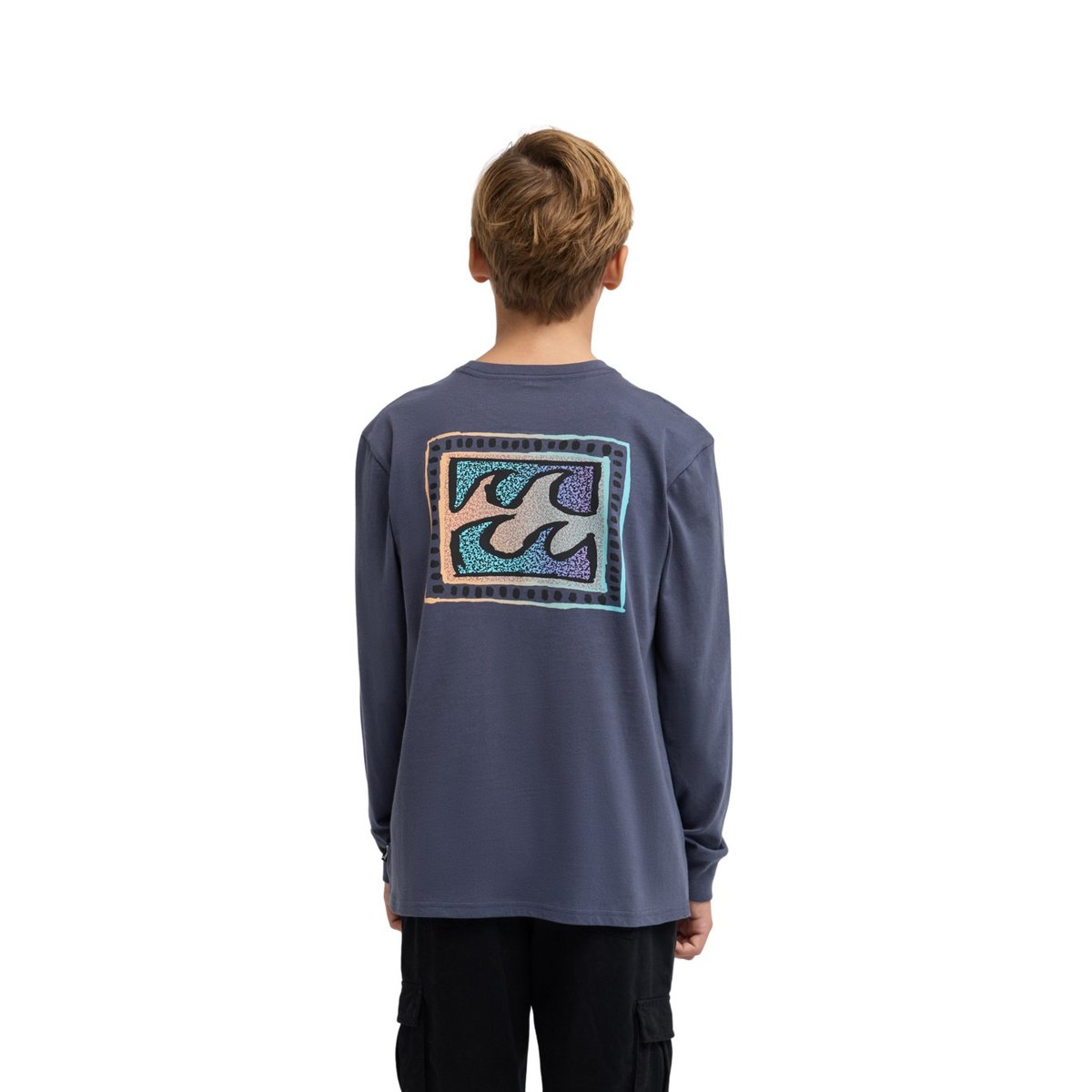 T shirt manches longues CRAYON WAVES noir ombre blue, BILLABONG