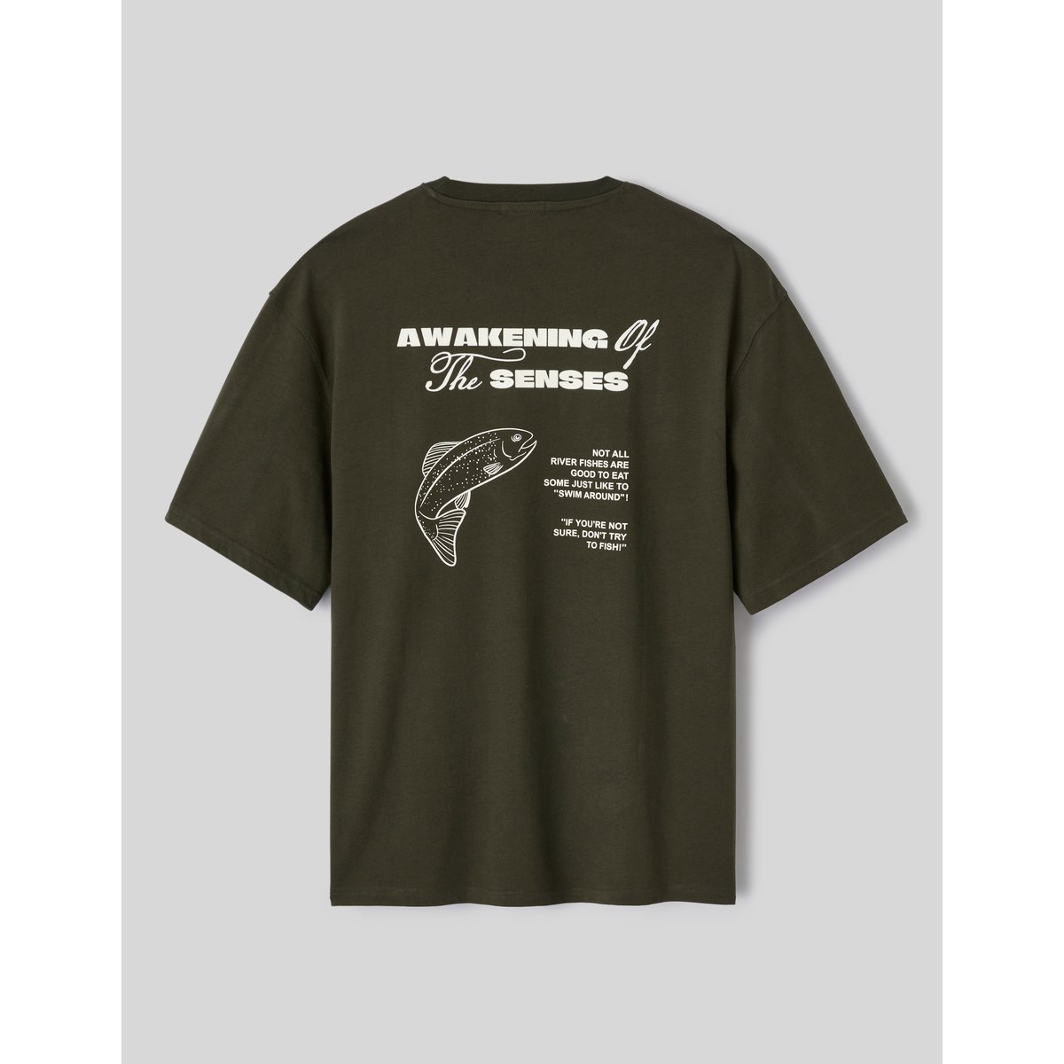 T-shirt imprimé devant / dos kaki, BZB