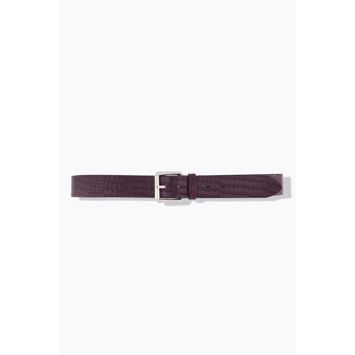 Ceinture en cuir, gaufrage peau de serpent rouge vin foncé, ULLA POPKEN