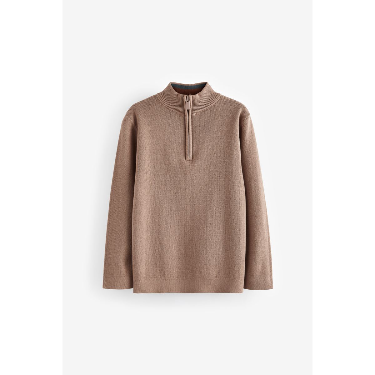 Pull à col zippé marron fauve, NEXT