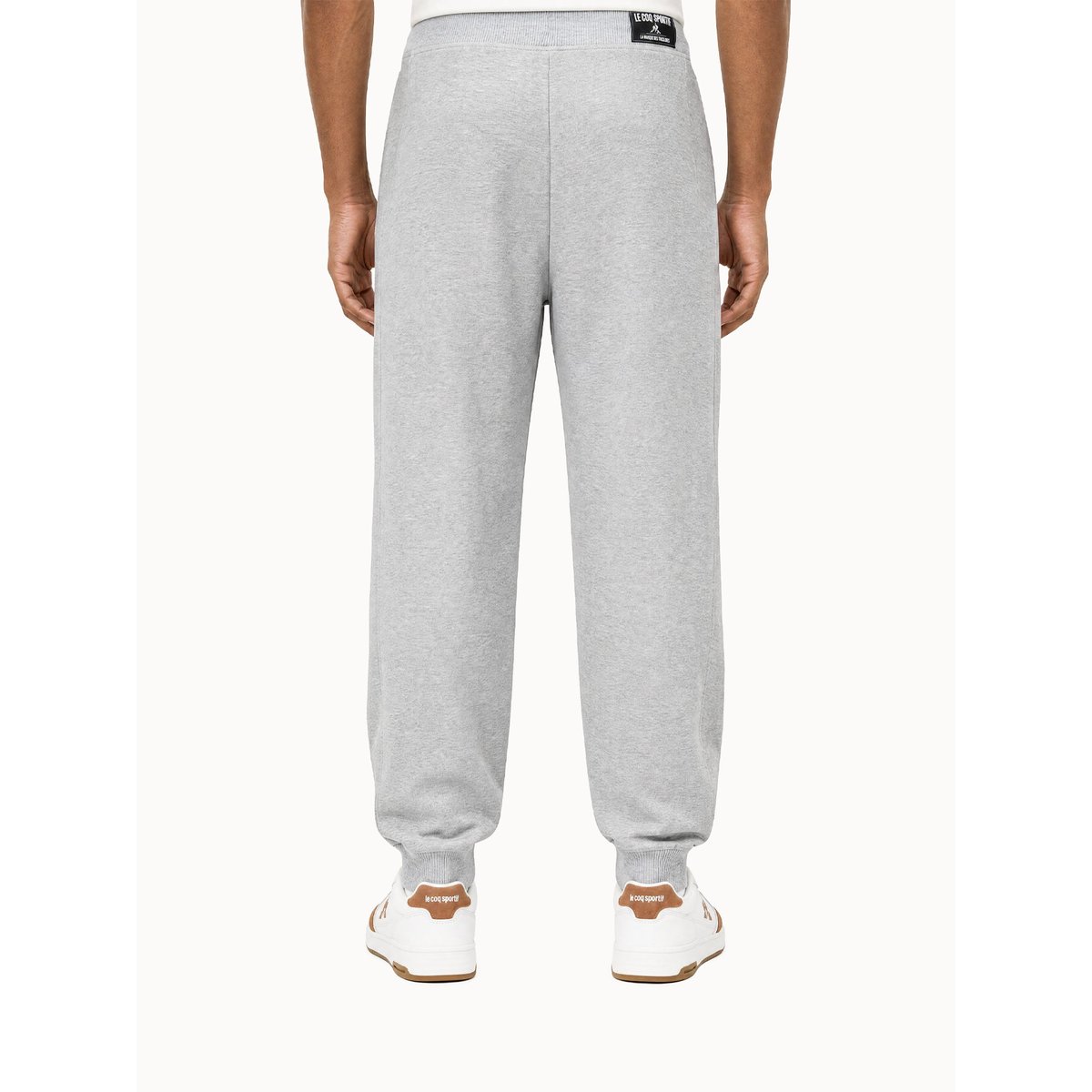 Pantalon relax en molleton gratté Contemporain gris chiné, LE COQ SPORTIF