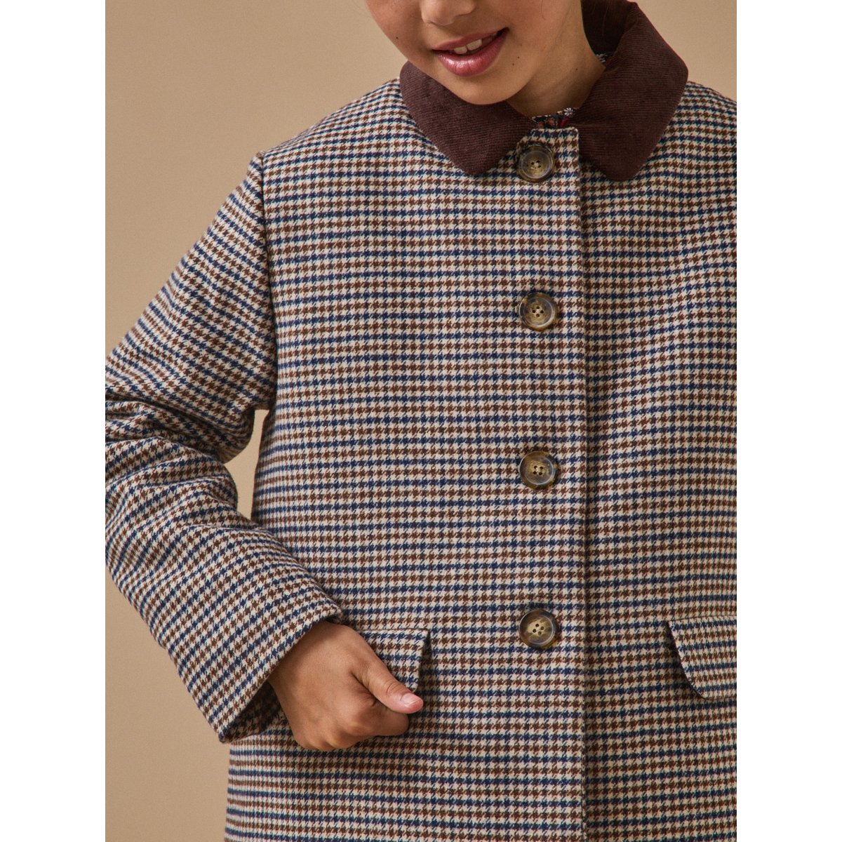 Manteau pied de poule carreaux, CYRILLUS