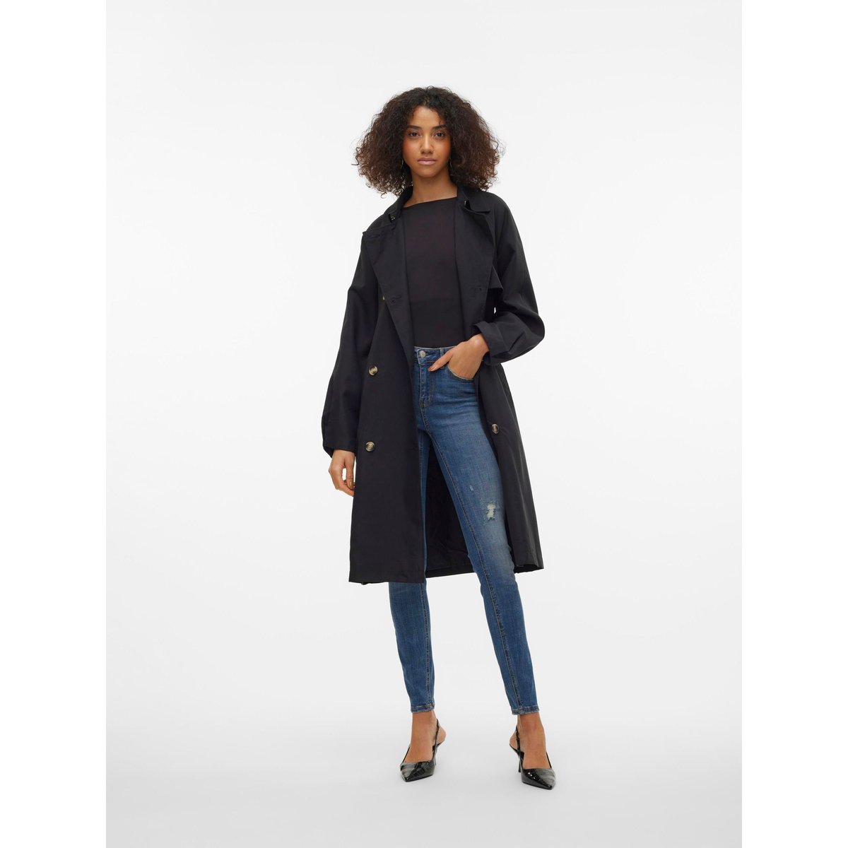 Trench Coat noire - black, VERO MODA