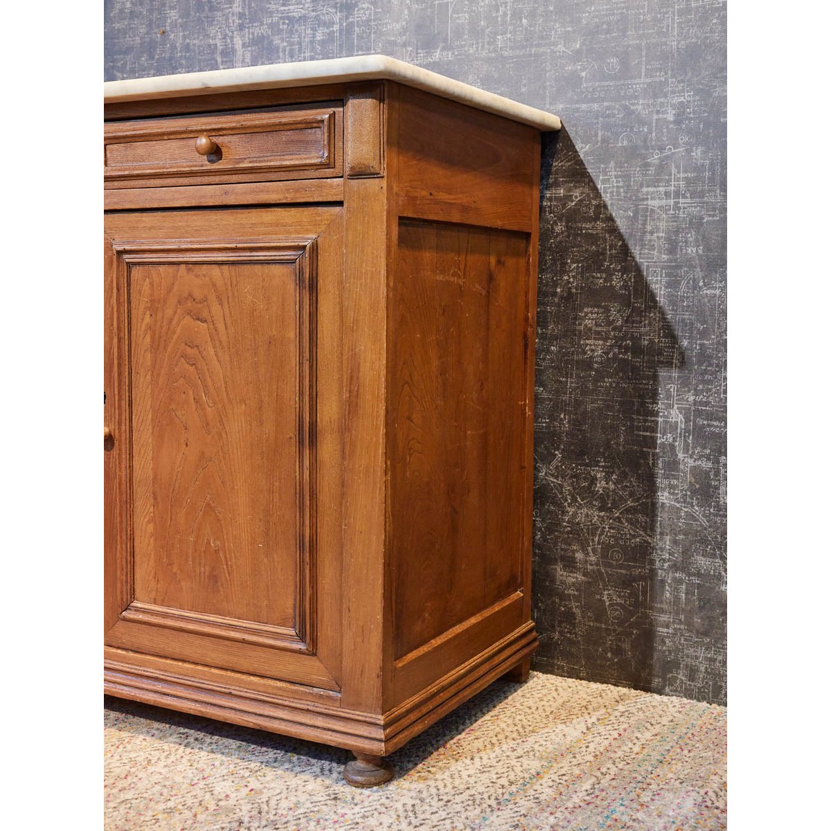 Commode de toilette en marbre Garance N°758 - Bon état bois clair, DEBONGOUT