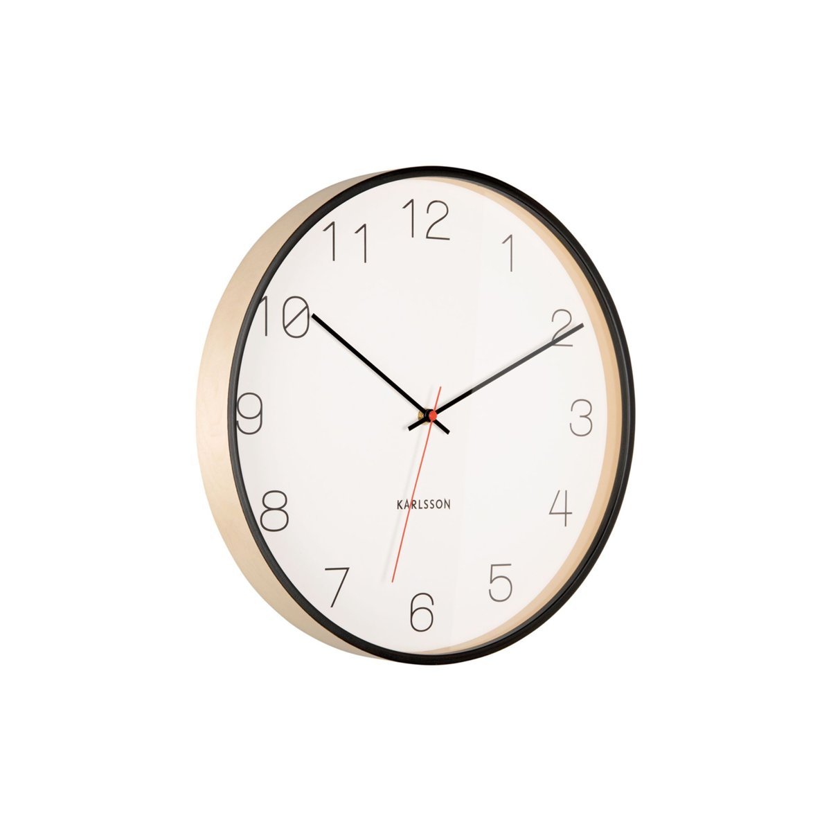Horloge Murale Bois de bouleau JOY noir, KARLSSON