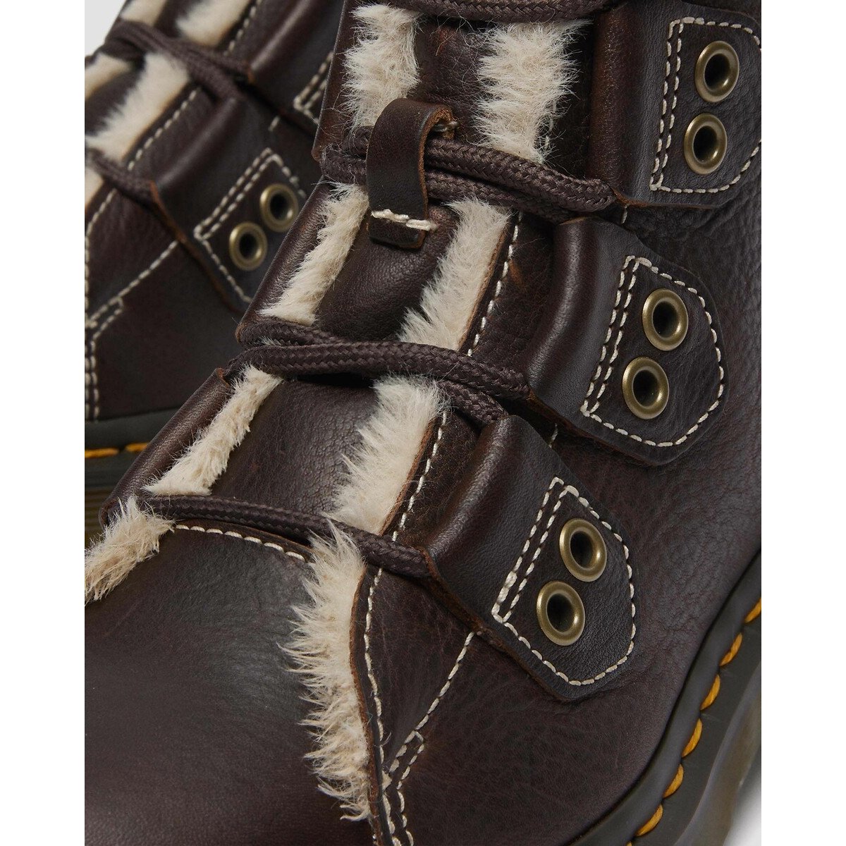 Stivaletti in pelle foderati 1460 Lace to Toe marrone scuro, DR. MARTENS