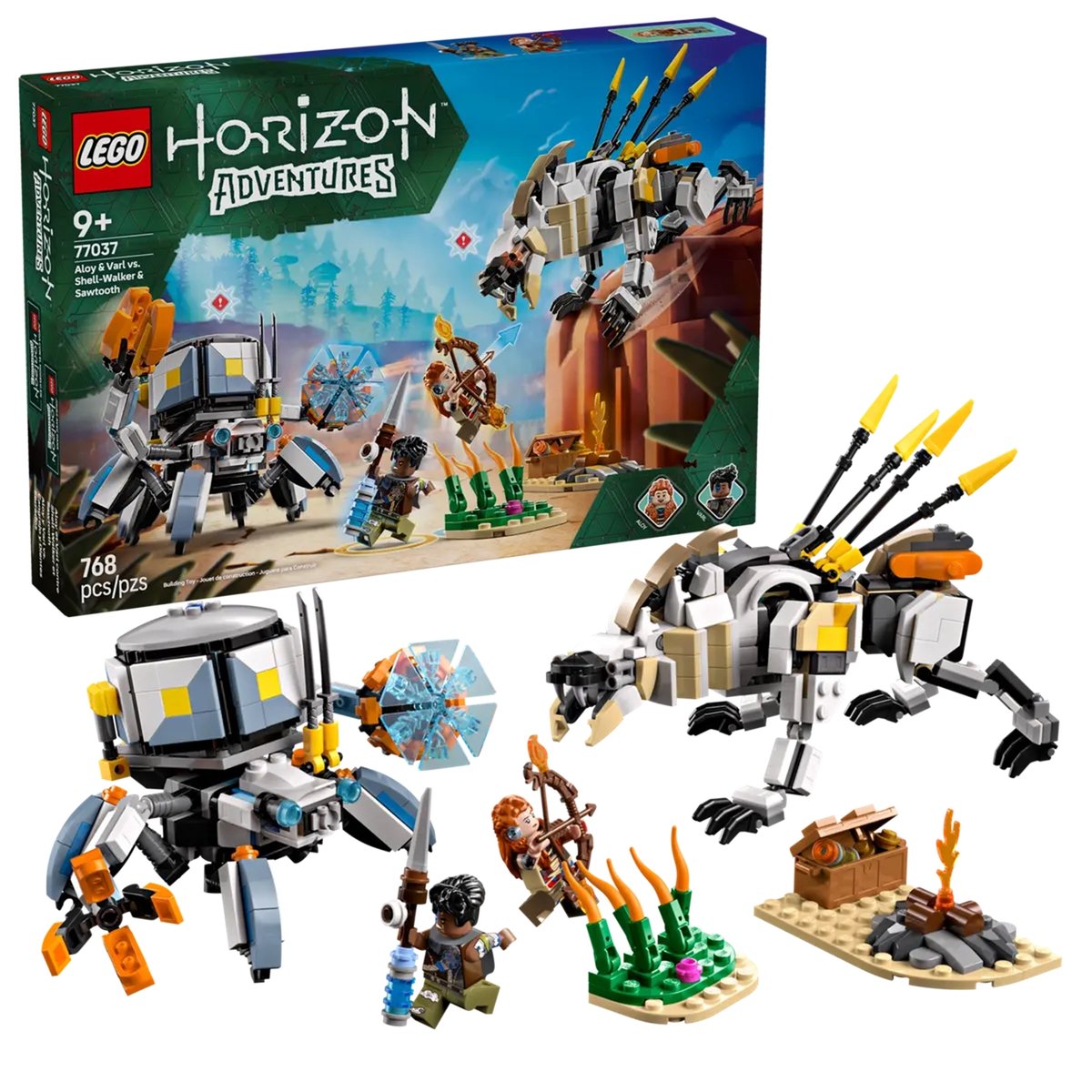 Horizon Adventures Aloy et Varl contre Testudien et Dents de scie multicolore, LEGO