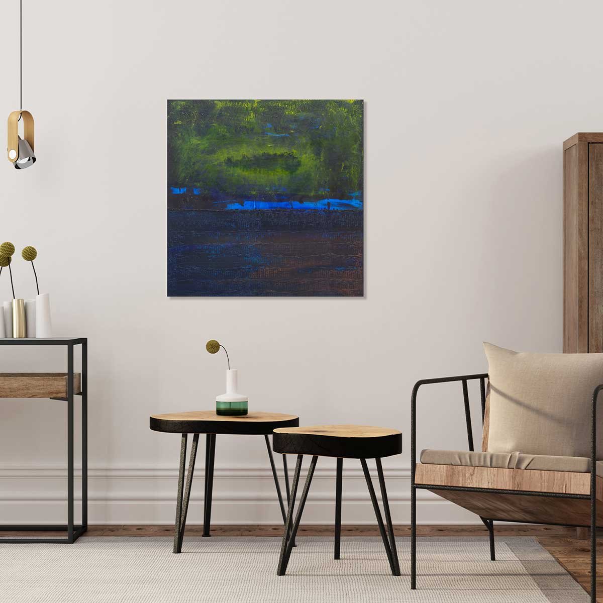 Tableau boreales bleues tableau alu dibond, HEXOA