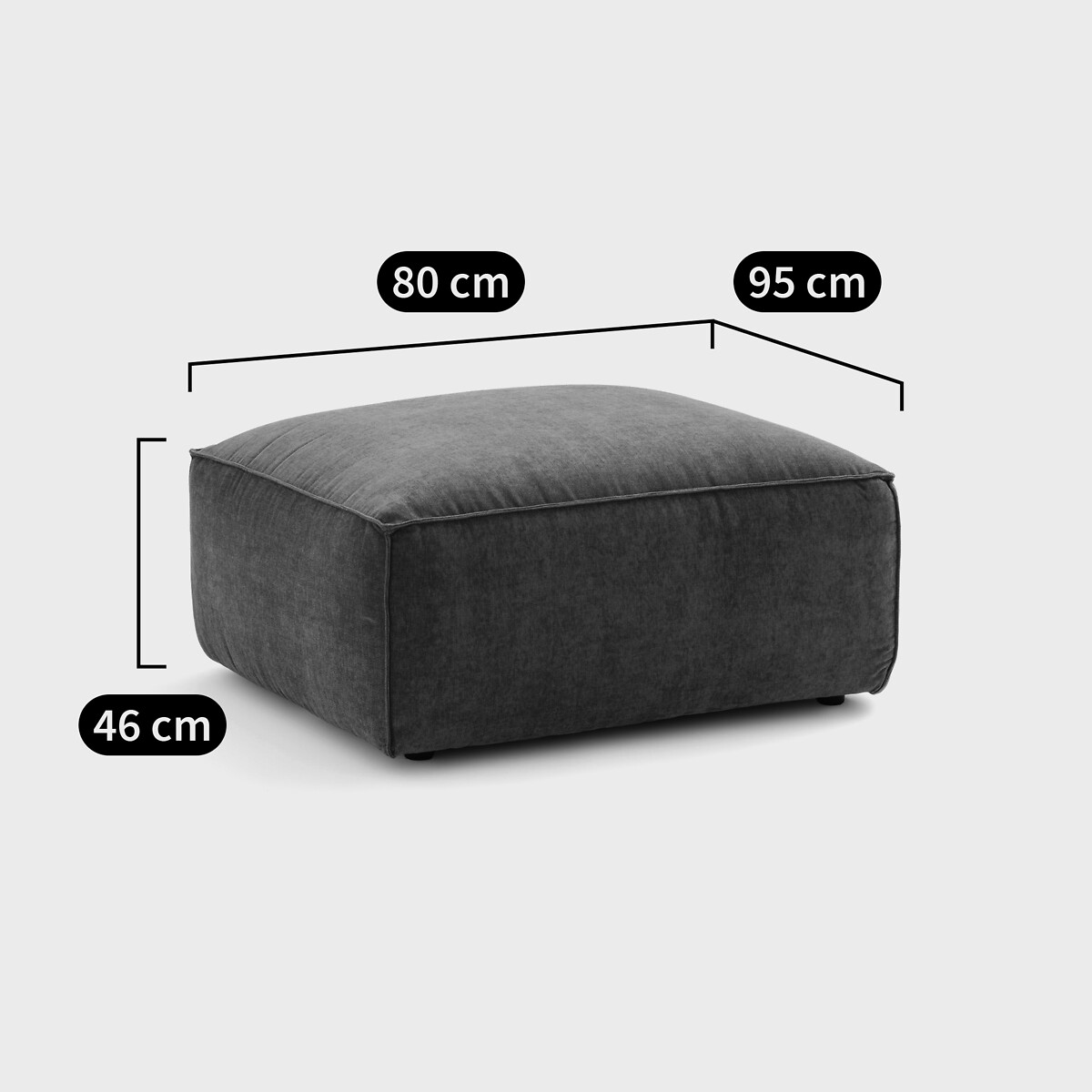 Pouf modulable velours texturé, Seven ocre, LA REDOUTE INTERIEURS